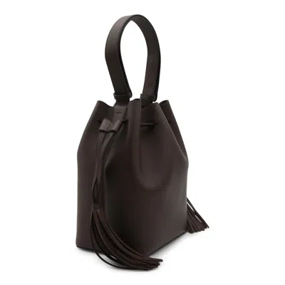Valentino Borsa A Secchiello Vlogo Signature In Pelle Cioccolato  Donna In Brown