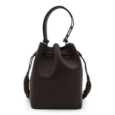 Valentino Borsa A Secchiello Vlogo Signature In Pelle Cioccolato  Donna In Brown