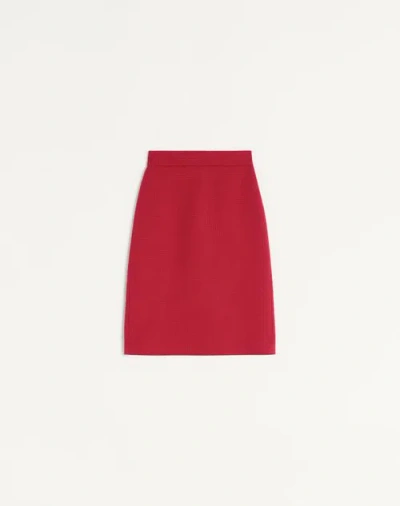 Valentino High-rise Wool-blend Tweed Pencil Skirt In Purple