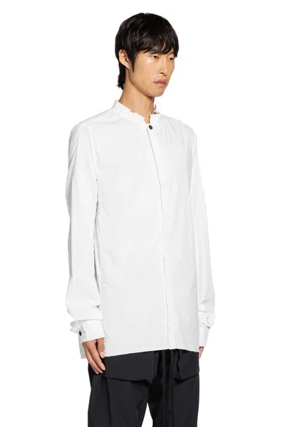 Thom Krom Cotton Poplin Stand Collar Shirt In White