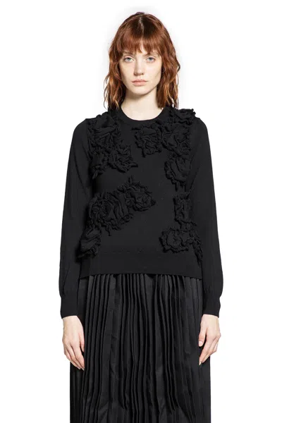 Cdgcdg Ruffled Wool Sweater In Black