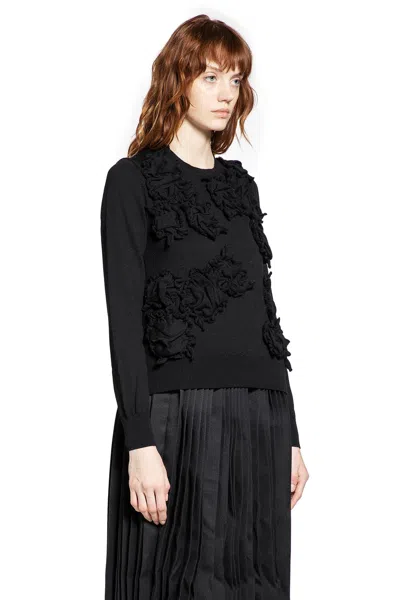 Cdgcdg Ruffled Wool Sweater In Black
