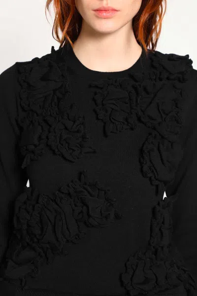 Cdgcdg Ruffled Wool Sweater In Black