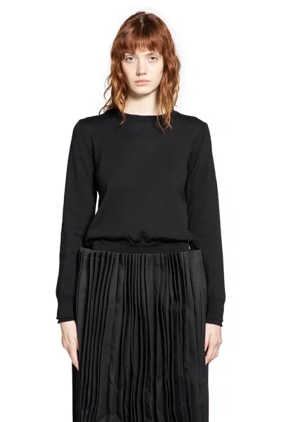 Cdgcdg Cropped Wool Sweater In Black