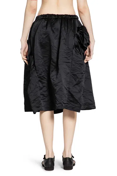 Cdgcdg Ruffled Satin Midi Skirt In Black