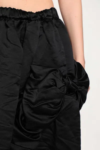 Cdgcdg Ruffled Satin Midi Skirt In Black