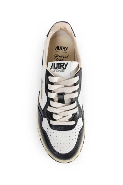 Autry Medalist Low Vintage X Mihara Yasuhiro White And Black Sneakers With Handcrafted Sole In Leather Man In Multi