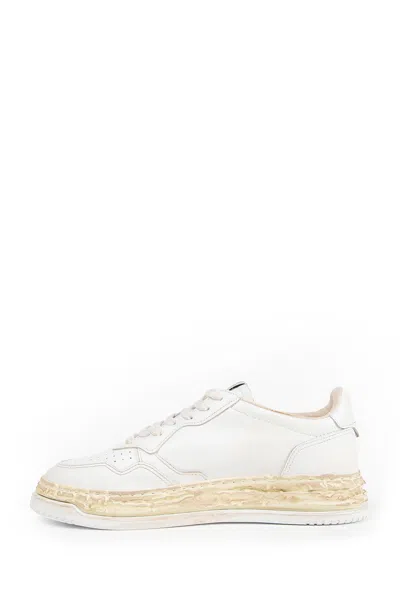Autry Medalist Low Vintage X Mihara Yasuhiro White Sneakers With Handcrafted Sole In Leather Man In White