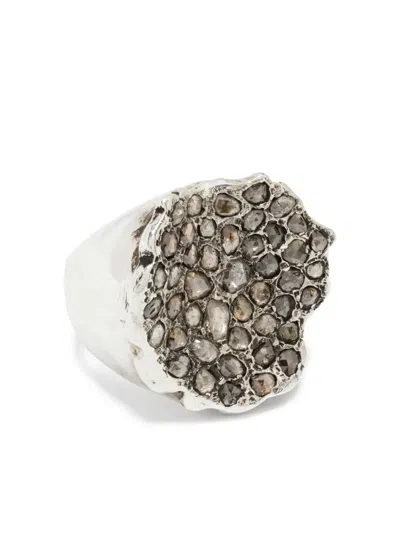 纯银钻石簇戒指