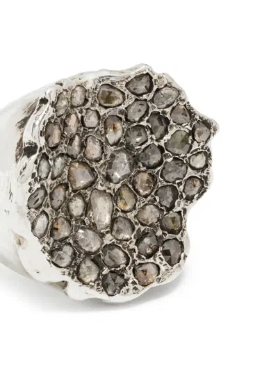 纯银钻石簇戒指