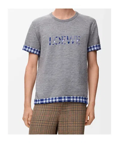 Loewe Crew Neck T-shirt In Gray