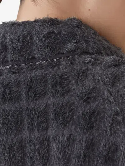 Brunello Cucinelli Crocodile-effect Coat In Gray