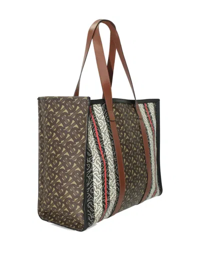 Pre-owned Burberry Monogram-pattern Tote Bag In Brown