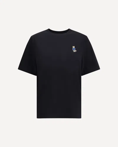Maison Kitsuné Black Dressed Fox Cotton T-shirt In Black
