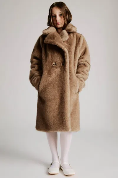 Bardot Junior Kids' Girls Letty Faux Fur Jacket In Brown