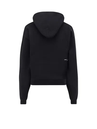 Coperni Organic Cotton Hooded Sweatshirt Featuring Embroidery In Black