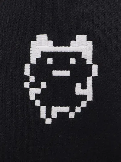 Coperni Organic Cotton Hooded Sweatshirt Featuring Embroidery In Black