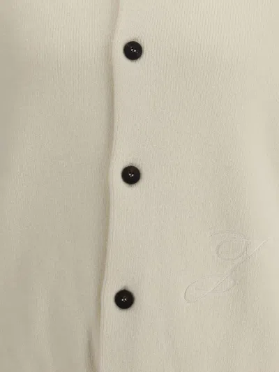 Jacquemus Soft Knit Cardigan Embroidered Detail In Neutral