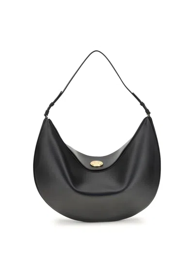Jacquemus Black Calf Leather Bos Taurus Shoulder Bag In Black