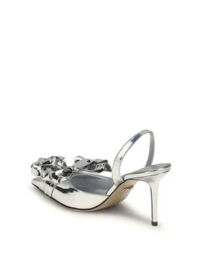 Mach &amp; Mach Cadeau Silver Wrapped Leather Pumps In Metallic