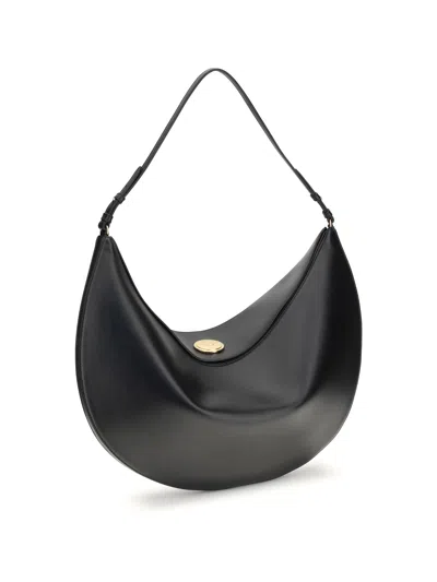 Jacquemus Black Calf Leather Bos Taurus Shoulder Bag In Black