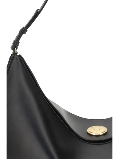 Jacquemus Black Calf Leather Bos Taurus Shoulder Bag In Black