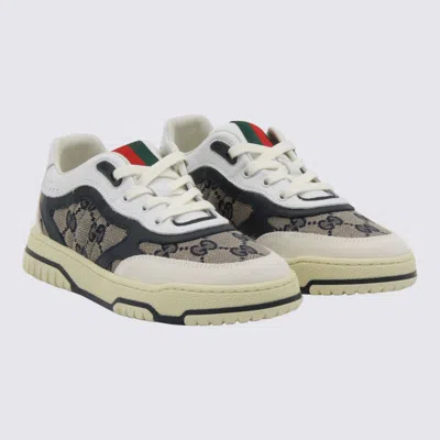 Gucci White And Blue Sneakers In Blue