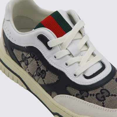 Gucci White And Blue Sneakers In Blue