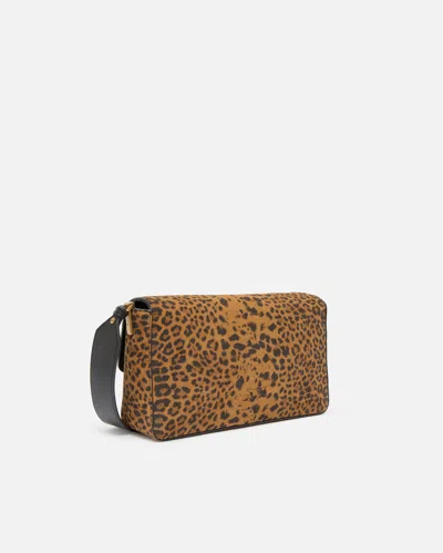 Pinko Slouchy Bag In Leopard Suede In Brown