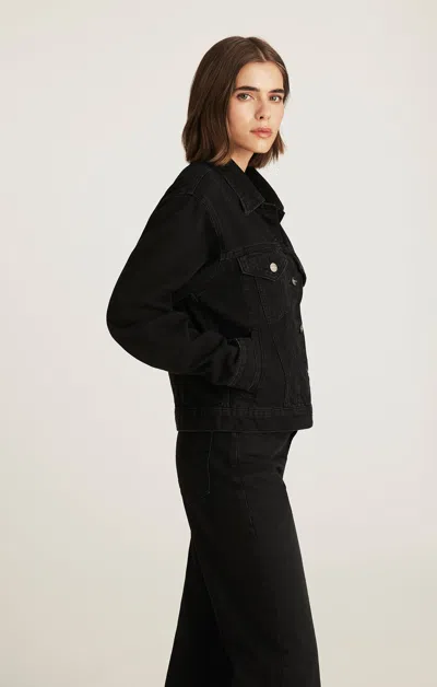 Mavi Ruby Denim Jacket In Dark Smoke Icon In Black