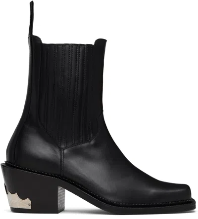 Toga Virilis Black Leather Aj1255 Boots In Black