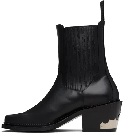 Toga Virilis Black Leather Aj1255 Boots In Black