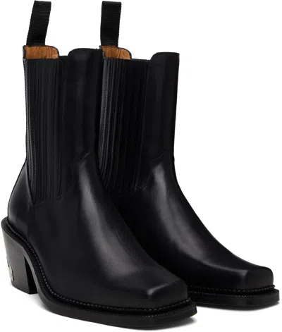 Toga Virilis Black Leather Aj1255 Boots In Black