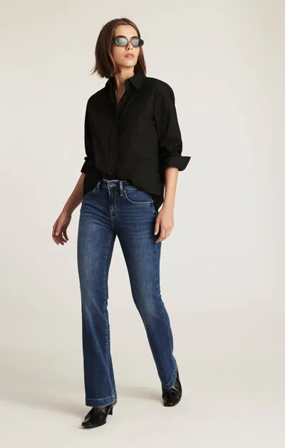 Mavi Vicky Bootcut In Dark Brushed Feather Luxe In Blue