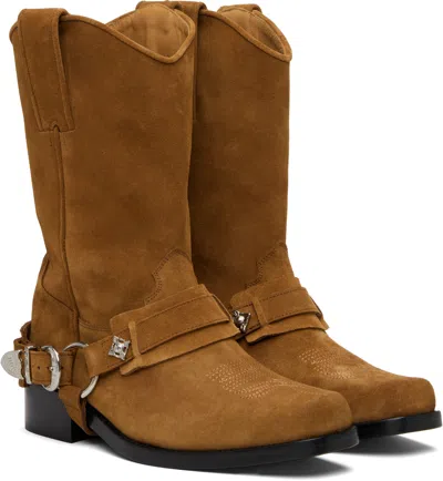 Toga Virilis Ssense Exclusive Brown Suede Boots In Brown