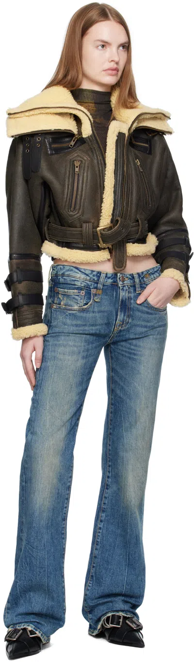 R13 Blue Boy Flare Jeans In Blue