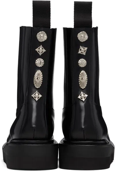 Toga Virilis Black Leather Aj1219 Boots In Black