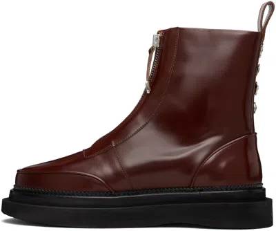 Toga Virilis Brown Leather Aj1430 Zip-up Boots In Brown