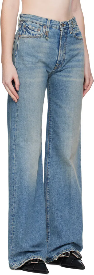 R13 Blue Flare Jeans In Blue