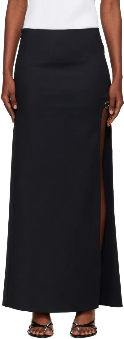 Coperni Black Garter Belt Maxi Skirt In Black