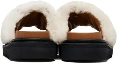 Toga Virilis Off-white Shearling Sandals In Neutral