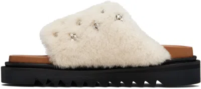 Toga Virilis Off-white Shearling Sandals In Neutral