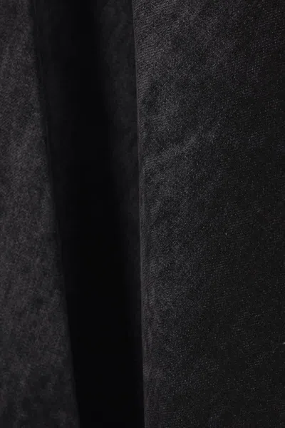 Diesel Full Skirt In Lasered Cotton-hemp Denim In Black