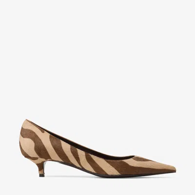 Jimmy Choo Animal Print Kitten Heel Pointed Toe Pumps In Brown