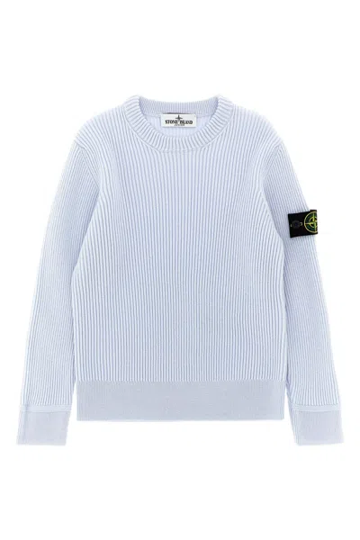 Stone Island Ribbed Sweater In Blue