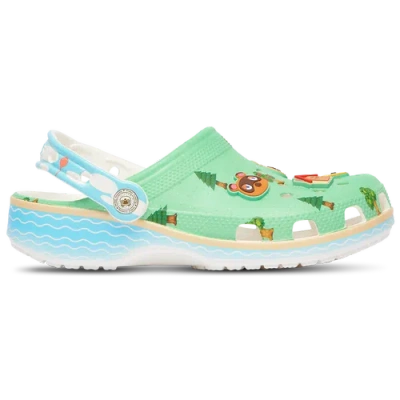 Crocs Big Kids Animal Crossing Classic Clog Sandals From Finish Line In Green