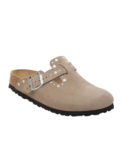 Birkenstock Beige Slip-on Sandals With Adjustable Buckle In Brown