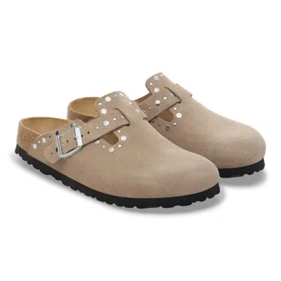 Birkenstock Beige Slip-on Sandals With Adjustable Buckle In Brown