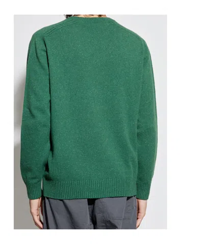 Lacoste Green Brushed Cotton Sweatshirt In Gold
