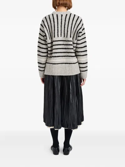 Proenza Schouler White Label Leonie Sweater In Stripe Wool In Gray